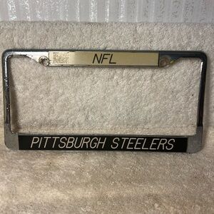 Vintage NFL Pittsburgh Steelers Metal License Plate Holder Pre-Owned